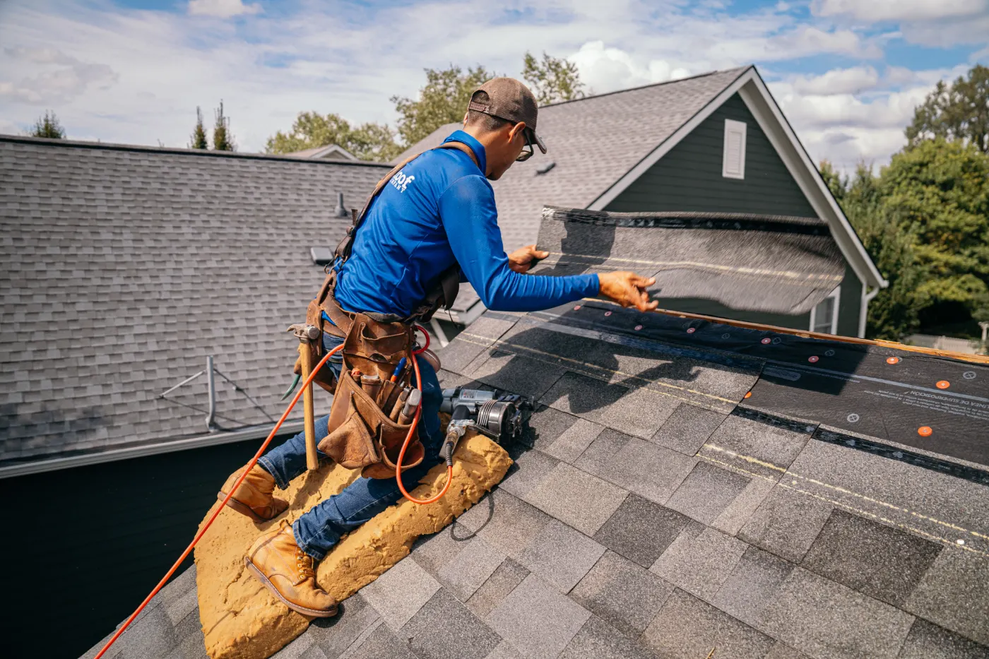Tarping and dry-in on a Heron Ridge commercial roof